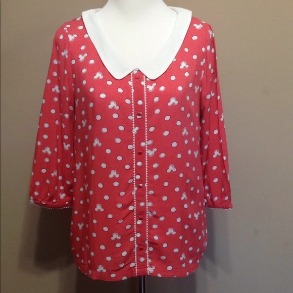 Disney LaurenConrad Minnie Blouse Peter Pan Collar - Picture 1 of 8